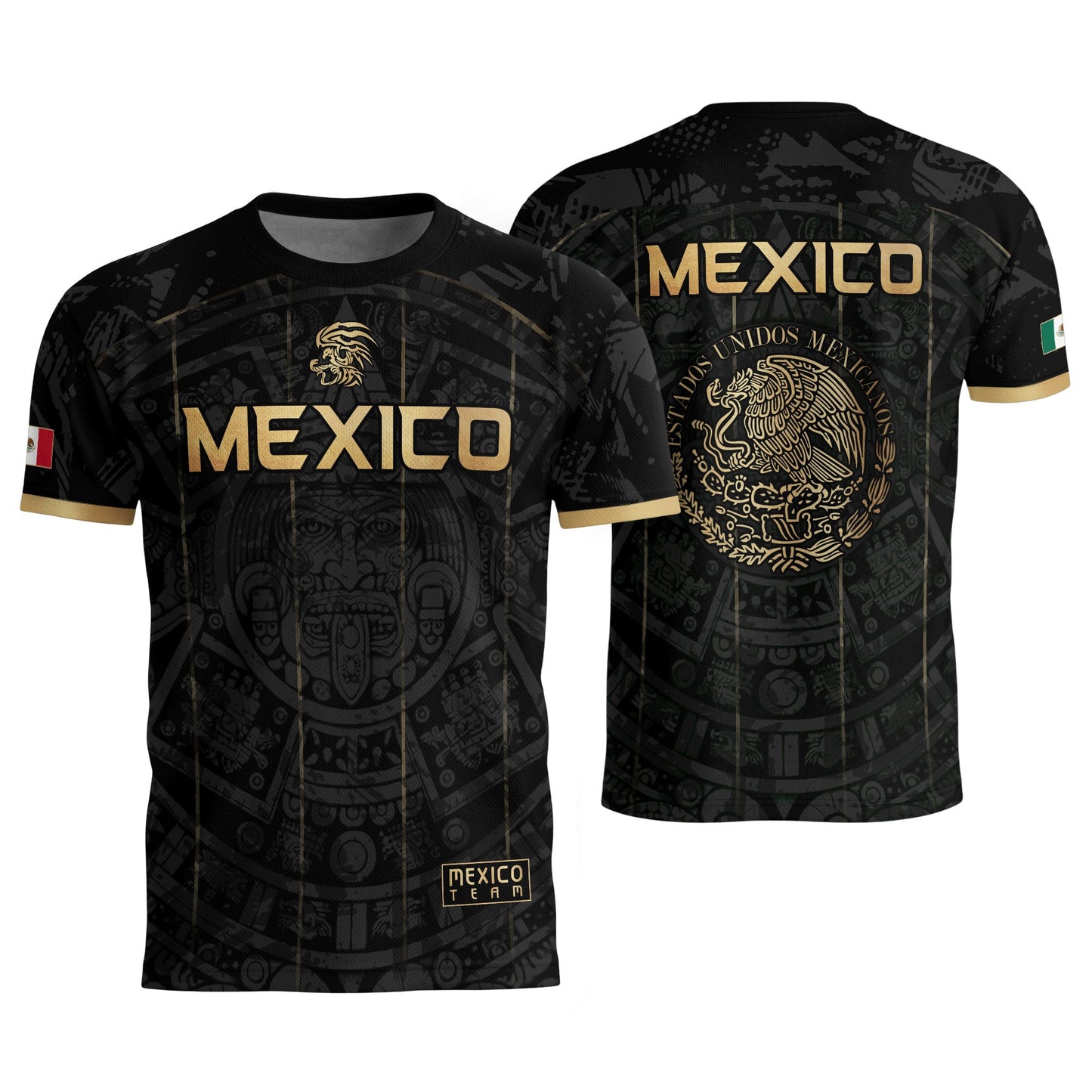 Men's Cream Beige Mexico Eagle Graphic T-Shirt – Aztec Inspired Heritage Print Tee