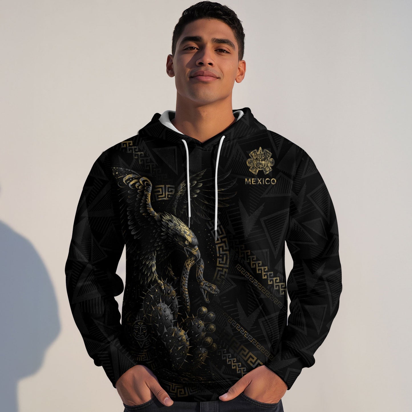 Sudadera De Mexico Aztec Golden Eagle Cultural Heritage Graphic Para Hombre Hoodie
