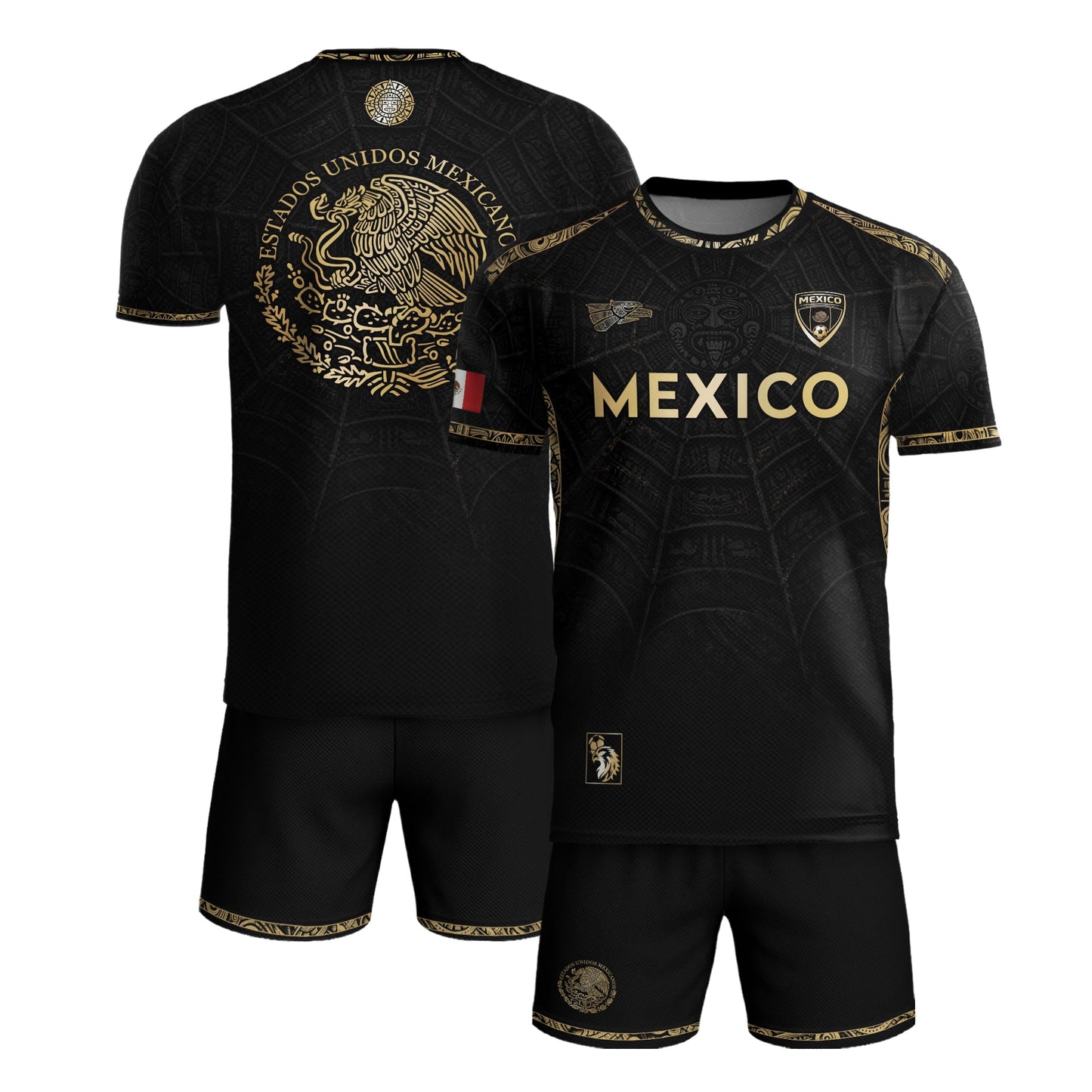 Mexico Black Gold Eagle Heritage Estados Unidos Mexicanos Football Soccer Jersey
