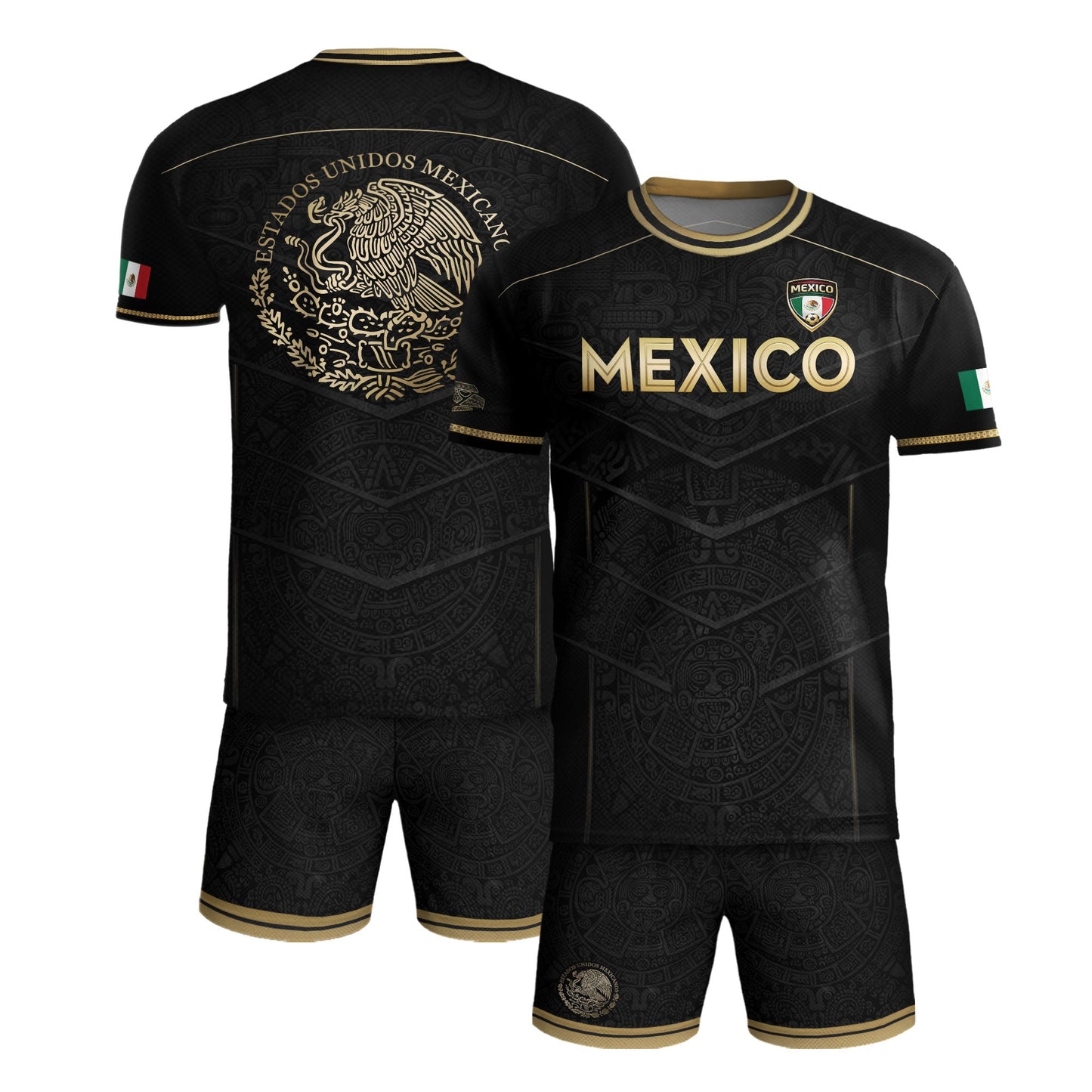 Mexico Black Gold Eagle Heritage Estados Unidos Mexicanos National Soccer Jersey