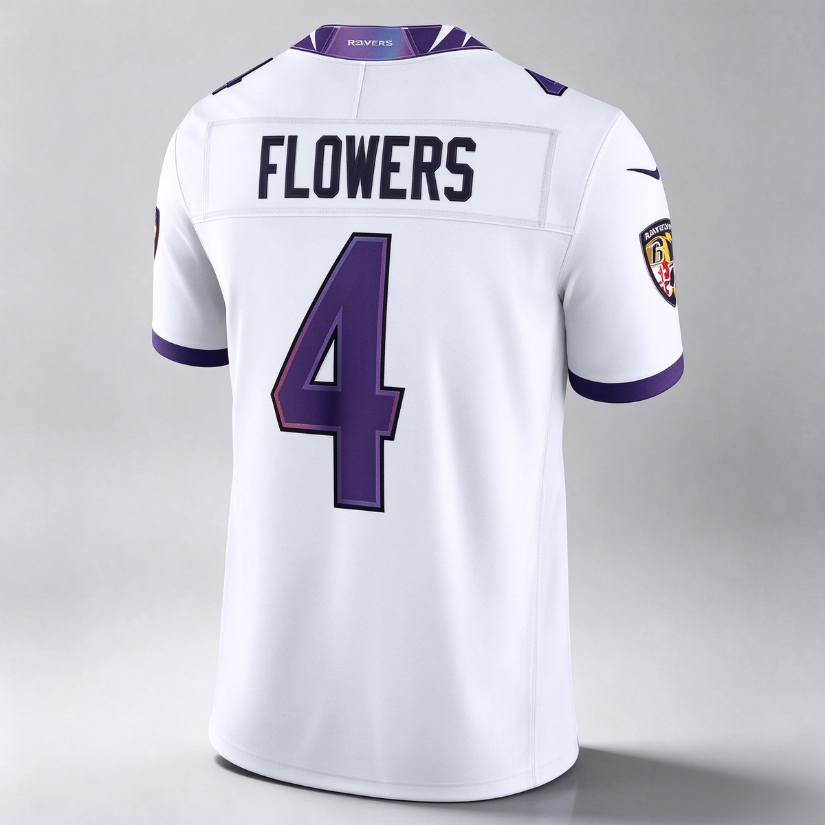 Zay Flowers Ravens #4 White Vapor F.U.S.E. Sewn Down Limited Stitched Football Jersey