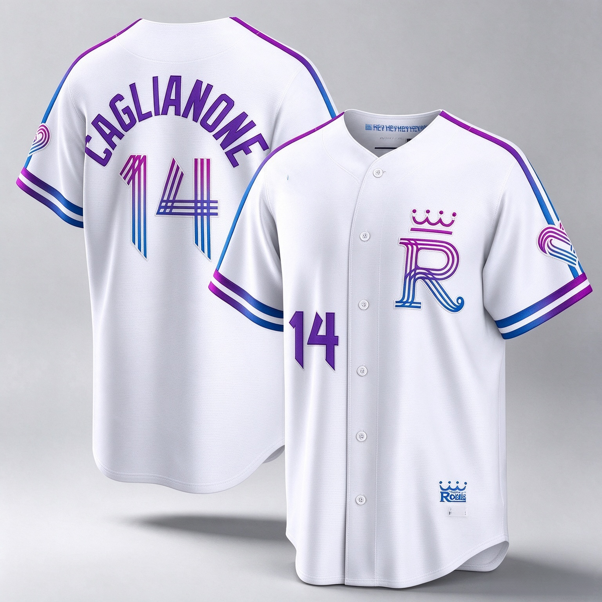 Kansas City Royals #14 Jac Caglianone White 2026 City Connect Stadium Baseball Jersey