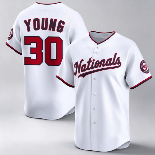 Washington Nationals #30 Jacob Young White 2025 Home Limited Stitched Baseball Jersey