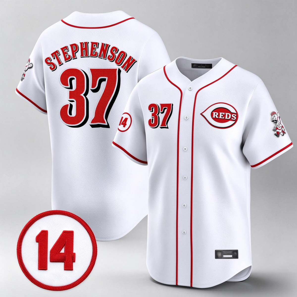 Cincinnati Reds #37 Tyler Stephenson Player White Vapor Premier Limited Home Stitched Baseball Jersey
