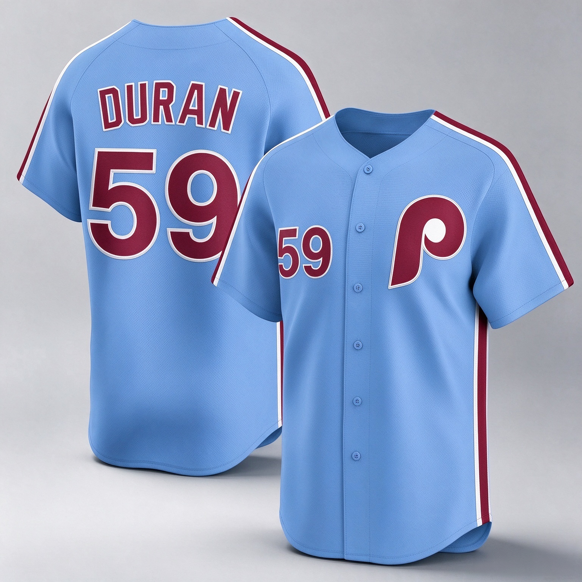 Philadelphia Phillies #59 Jhoan Duran Light Blue Alternate Limited Player Baseball Jersey