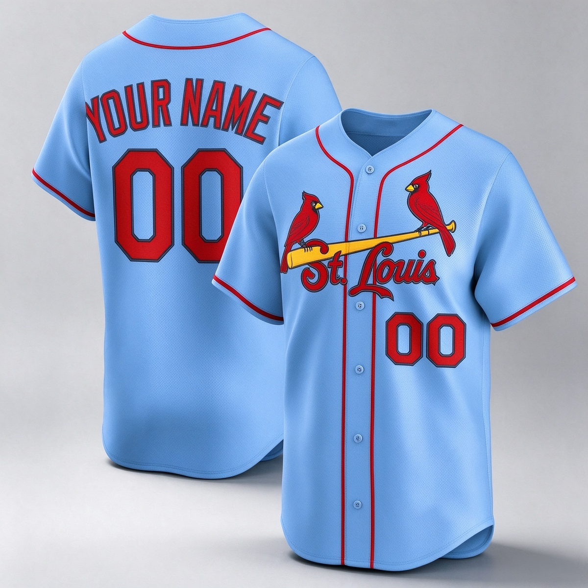 Custom St. Louis Cardinals Light Blue Alternate Limited Baseball Jersey