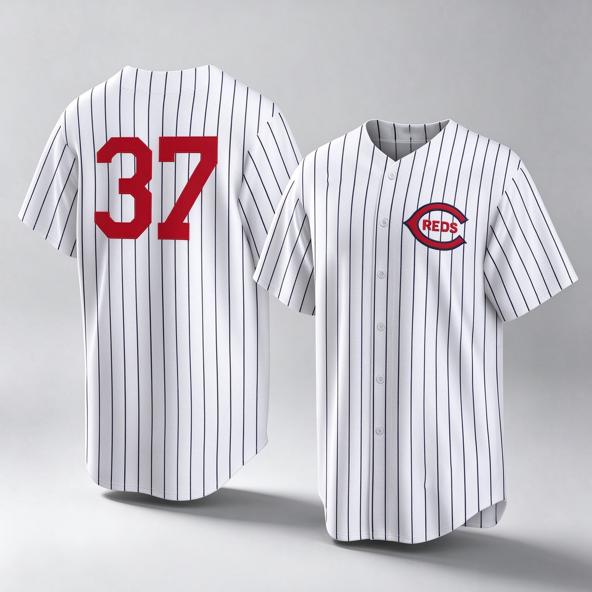 Cincinnati Reds #37 Tyler Stephenson Player White Stripe Field of Dreams Game Home Stitched Baseball Jersey