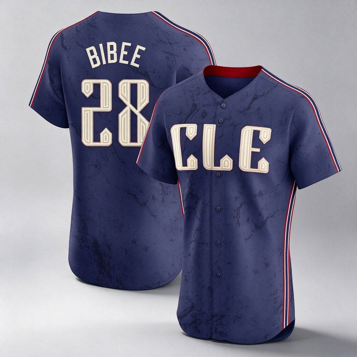 Cleveland Guardians #28 Tanner Bibee Player Navy City Connect Limited Elite Home Stitched Baseball Jersey