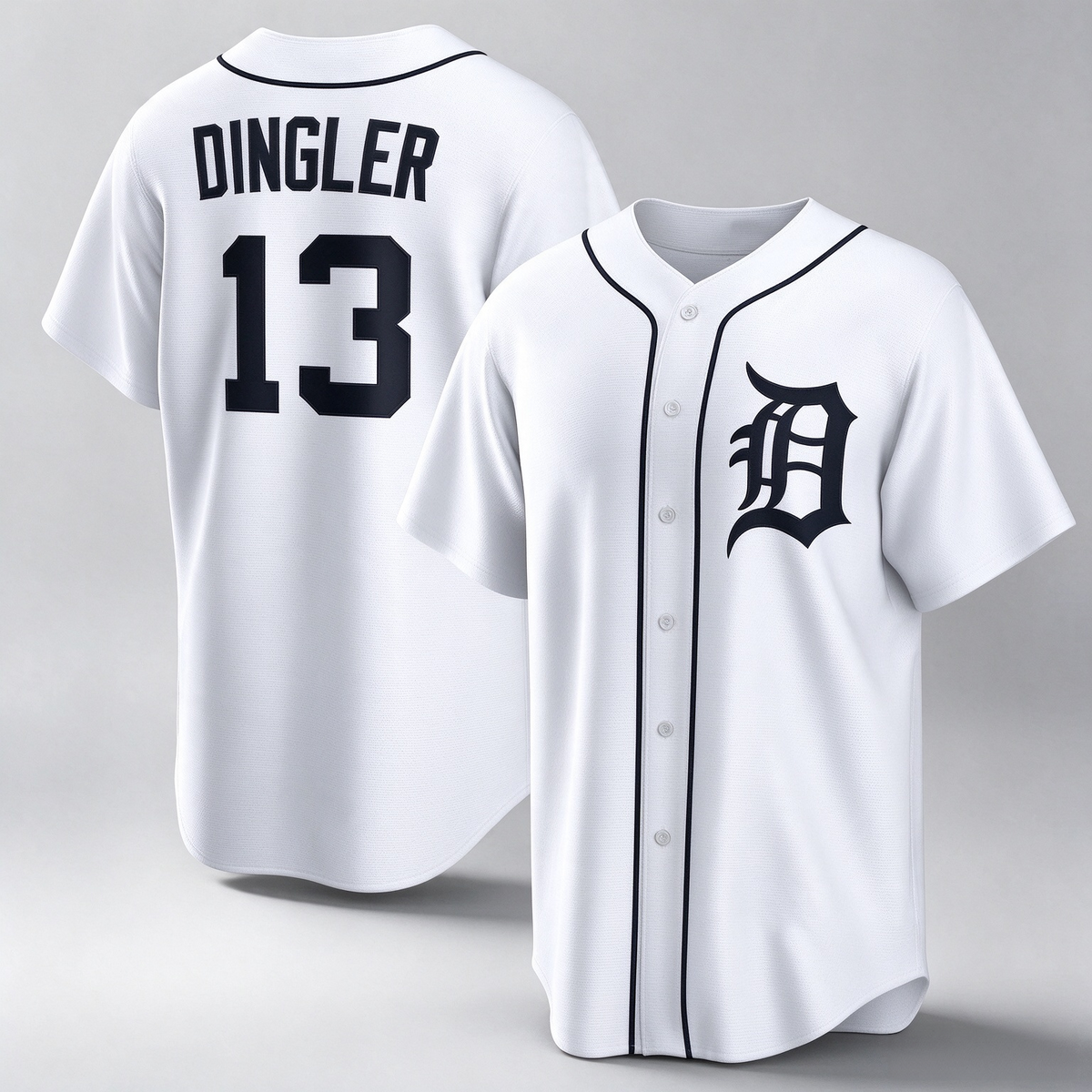 Detroit Tigers #13 Dillon Dingler White Home Replica Baseball Jersey