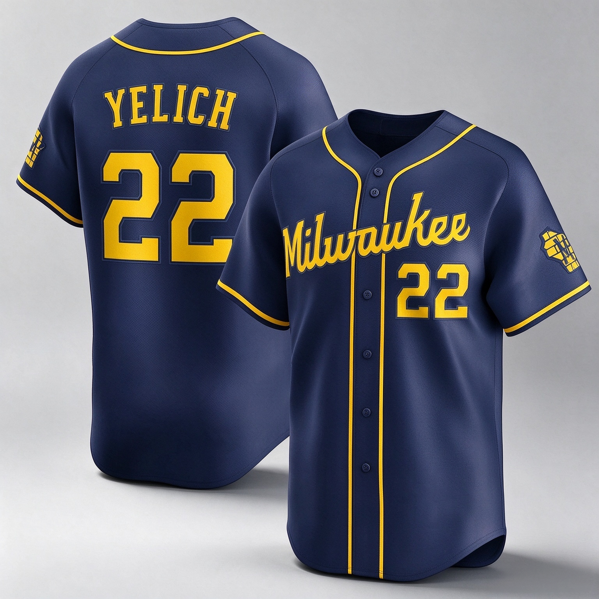 Milwaukee Brewers #22 Christian Yelich Navy Alternate Limited Baseball Jersey