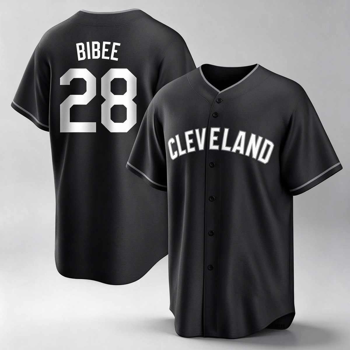 Cleveland Guardians #28 Tanner Bibee Player Black Home Game Stitched Baseball Jersey