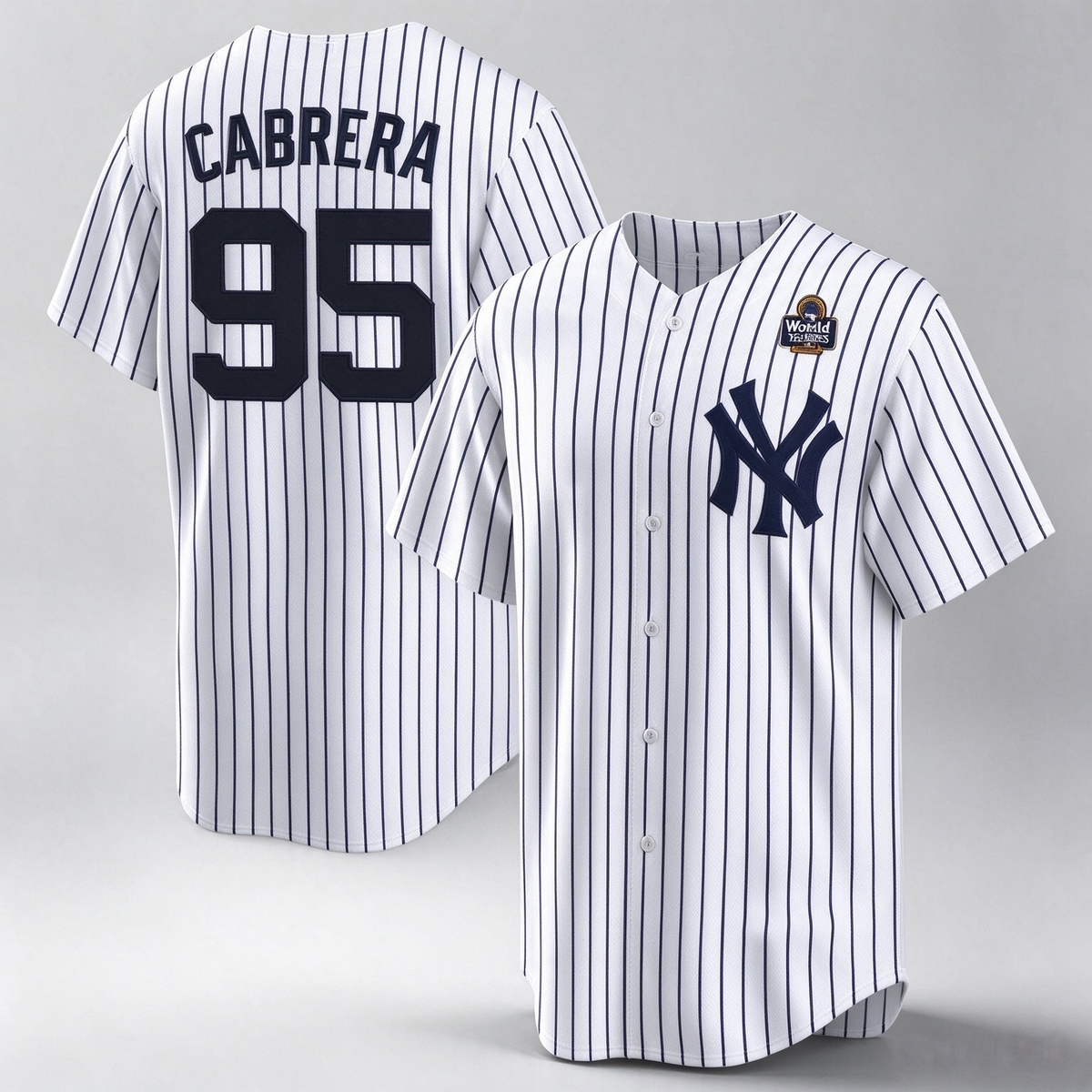 New York Yankees #95 Oswaldo Cabrera White 2024 World Series Cool Base Stitched Baseball Jersey