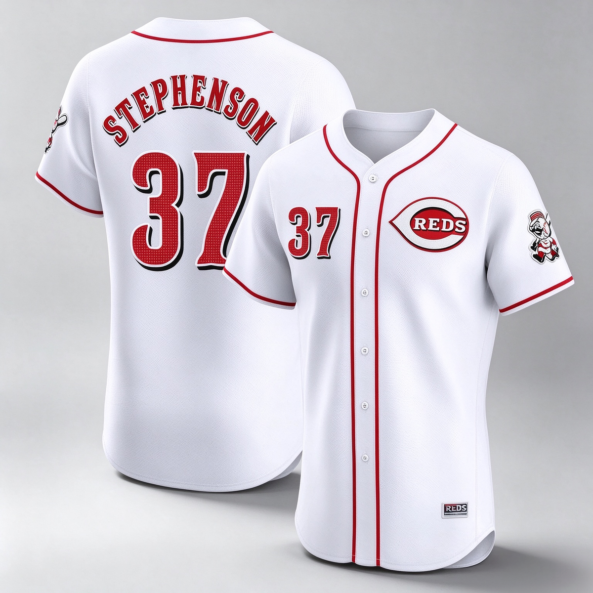 Cincinnati Reds #37 Tyler Stephenson Player White Limited Elite Home Stitched Baseball Jersey