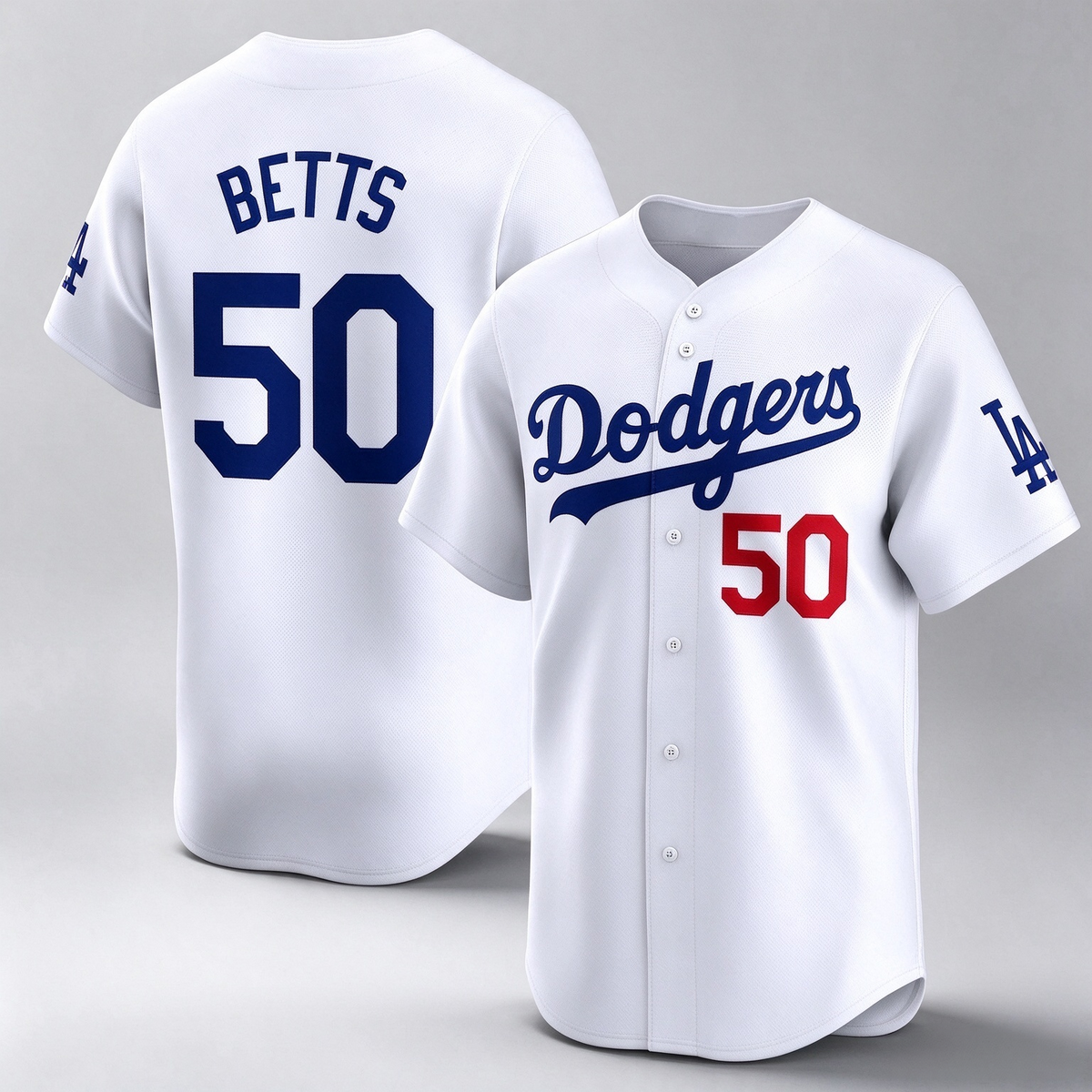 Los Angeles Dodgers #50 Mookie Betts White Home Limited Player Baseball Jersey