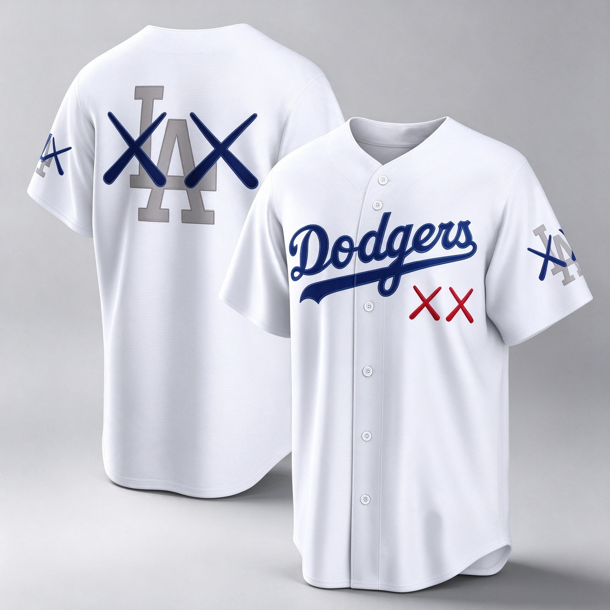Los Angeles Dodgers KAWS White Stadium Baseball Jersey