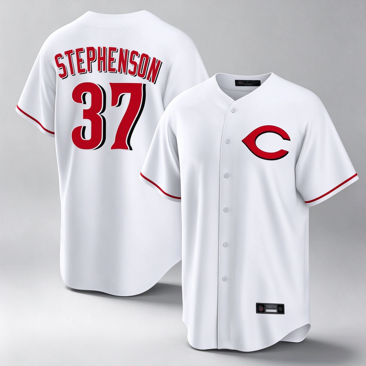 Cincinnati Reds #37 Tyler Stephenson Player White Home Game Stitched Baseball Jersey
