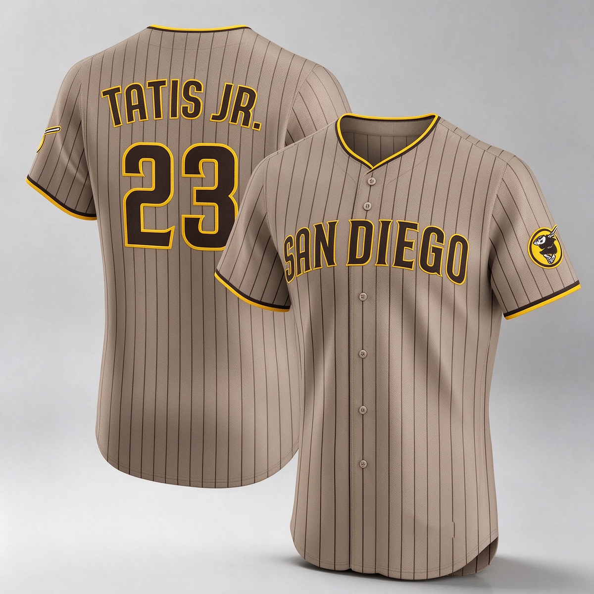 San Diego Padres #23 Fernando Tatis Jr. Khaki Sand Elite Baseball Jersey
