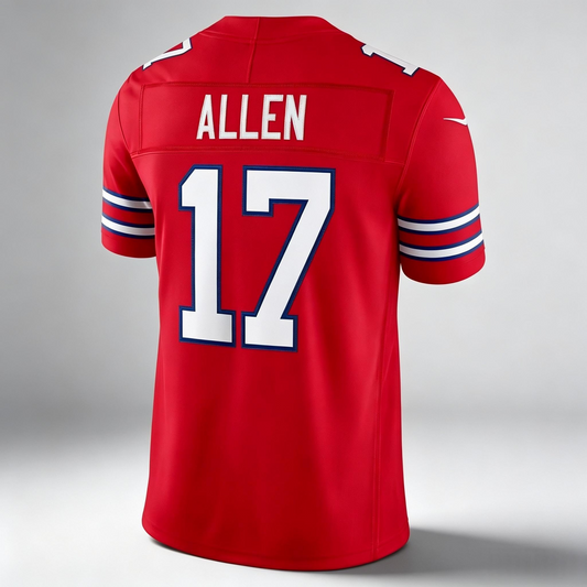 B.Bills #17 Josh Allen Red PHIN Team Vapor F.U.S.E. Stitched Limited Stitched Jerseys