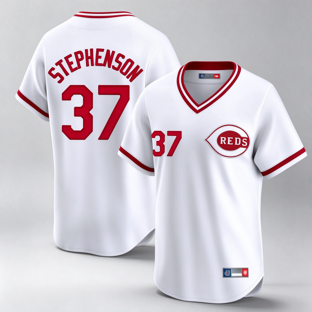 Cincinnati Reds #37 Tyler Stephenson Player White Cooperstown Collection Limited Home Stitched Baseball Jersey