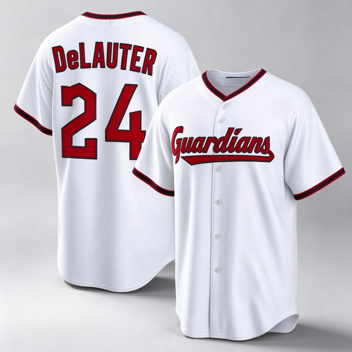Cleveland Guardians #24 Chase DeLauter White Cool Base Limited Stitched Baseball Jersey
