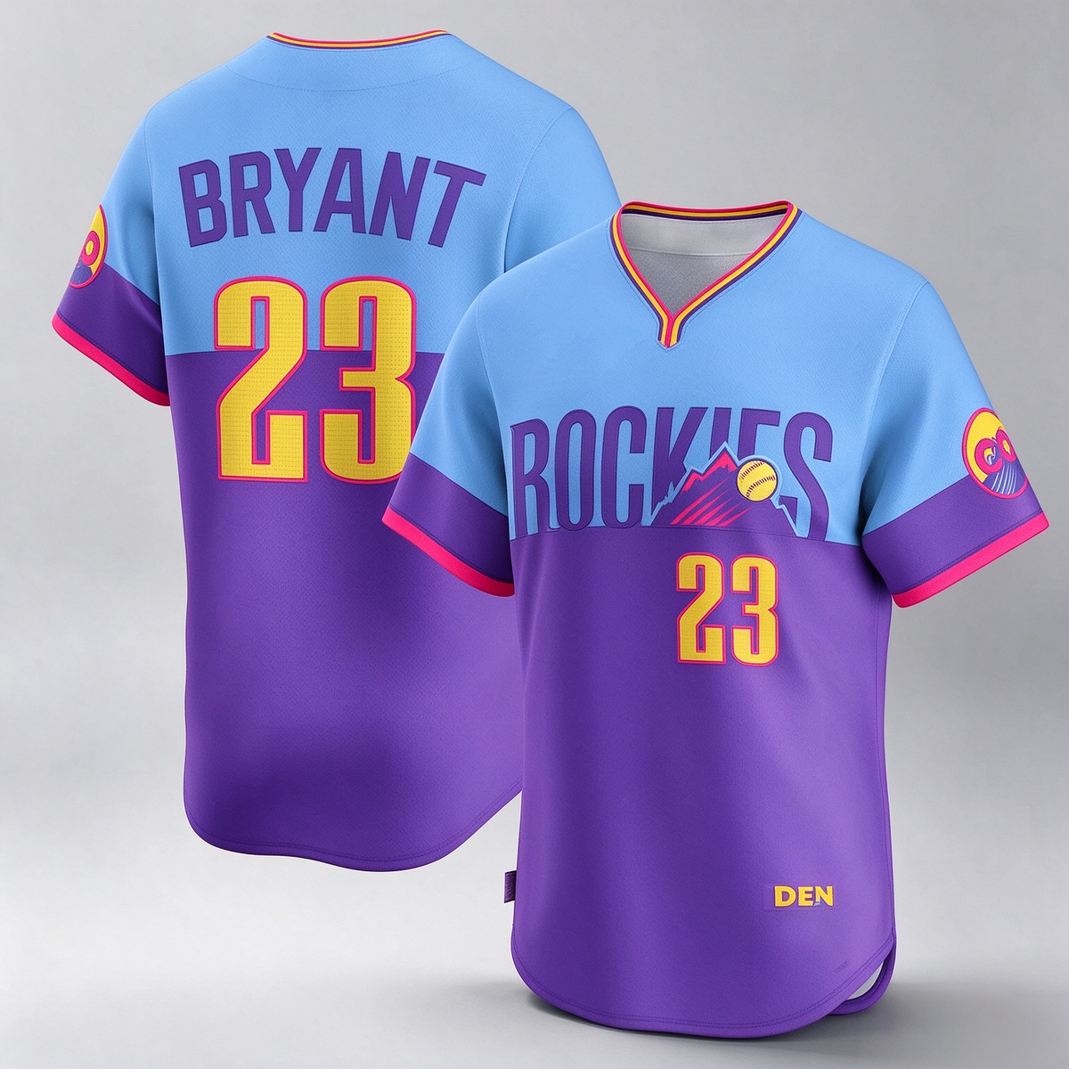 Colorado Rockies #23 Kris Bryant Purple-Light Blue 2025 City Connect Limited Player Baseball Jersey