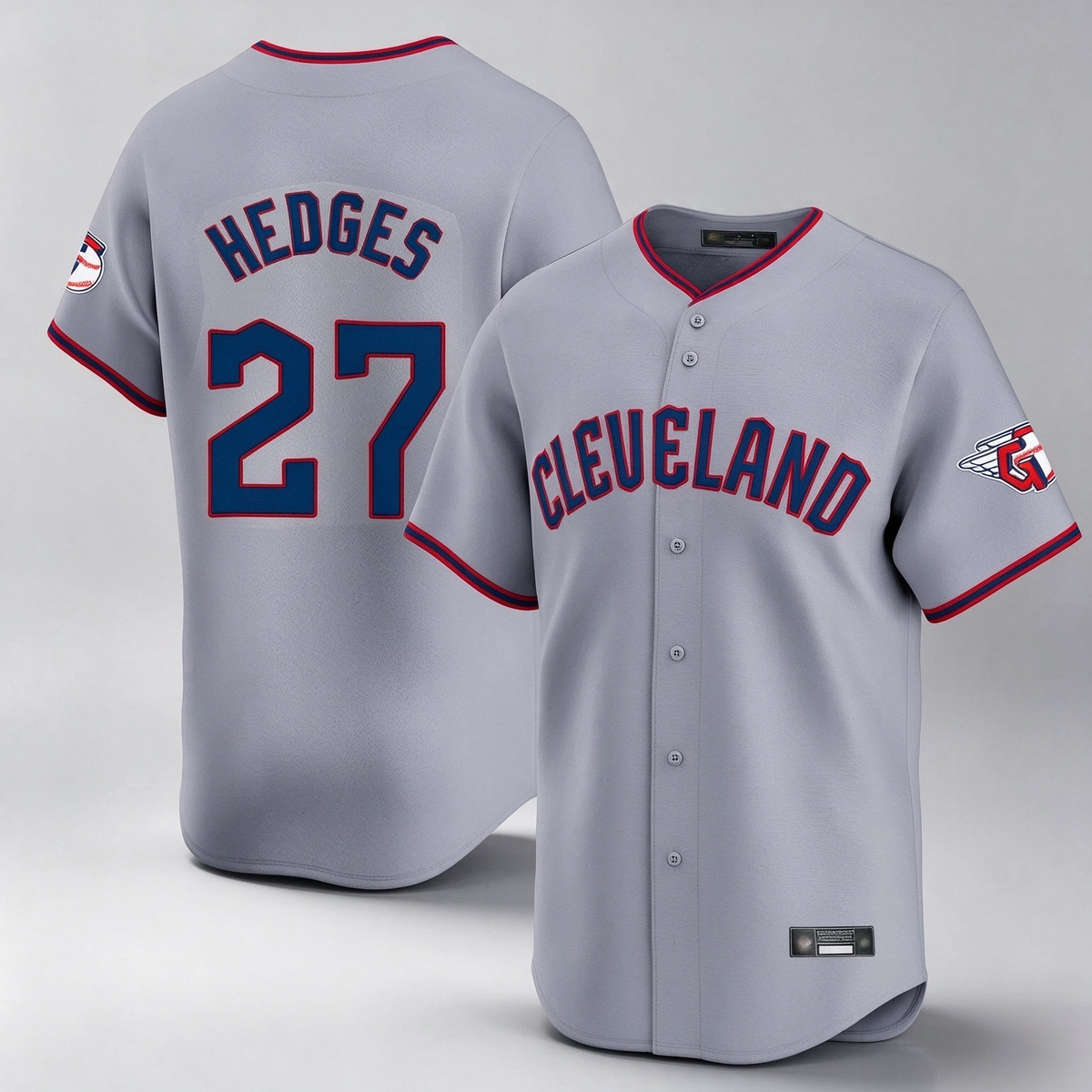 Cleveland Guardians #27 Austin Hedges Player Gray Road Limited Home Game Stitched Baseball Jersey