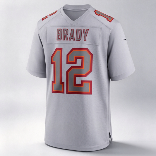 TB.Buccaneers #12 Tom Brady Gray Atmosphere Fashion Game Stitched Football Jersey