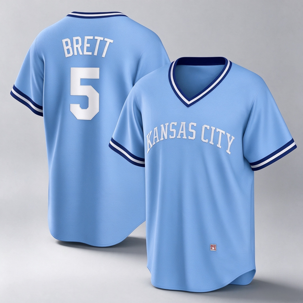 Kansas City Royals #5 George Brett Light Blue Road Cooperstown Collection Player Baseball Jersey