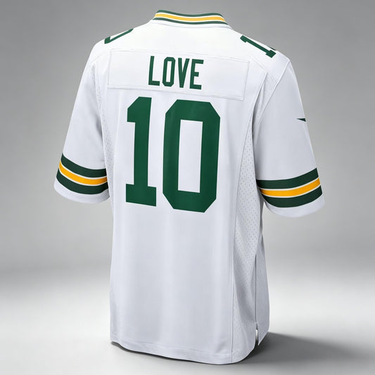 PHIN B.Packers #10 Jordan Love White Away Game Stitched Jerseys