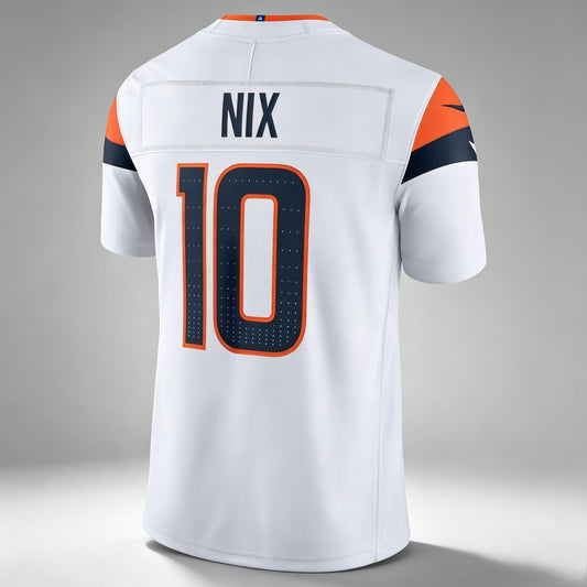 PHIN D.Broncos #10 Bo Nix White Vapor F.U.S.E. Limited Stitched Jerseys