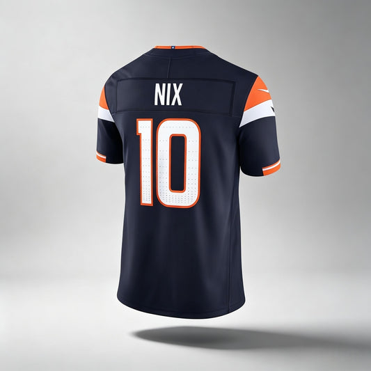 PHIN D.Broncos #10 Bo Nix Navy Vapor F.U.S.E. Limited Stitched Jerseys