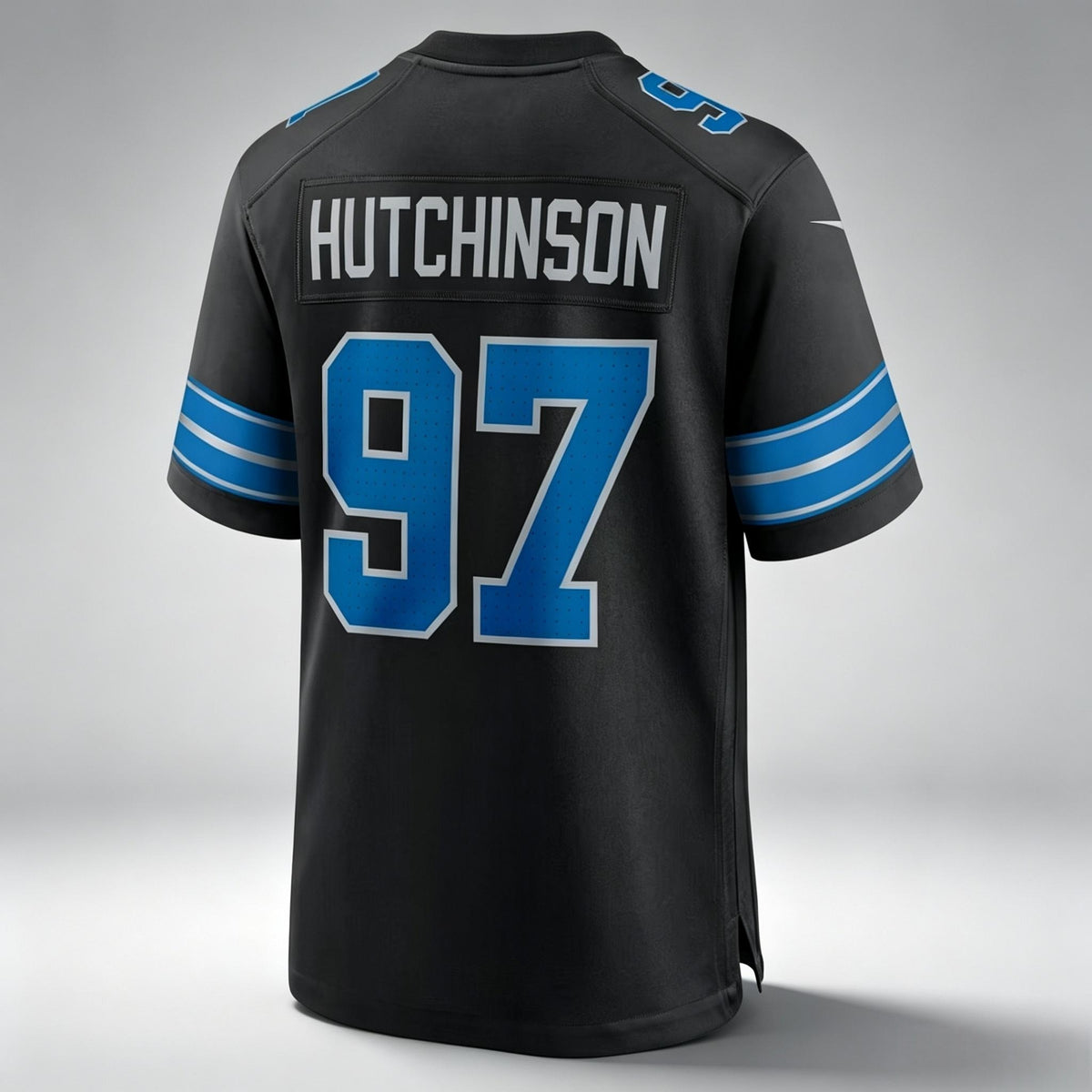 PHIN D. Lions #97 Aidan Hutchinson Black Alternate Game Stitched Jerseys
