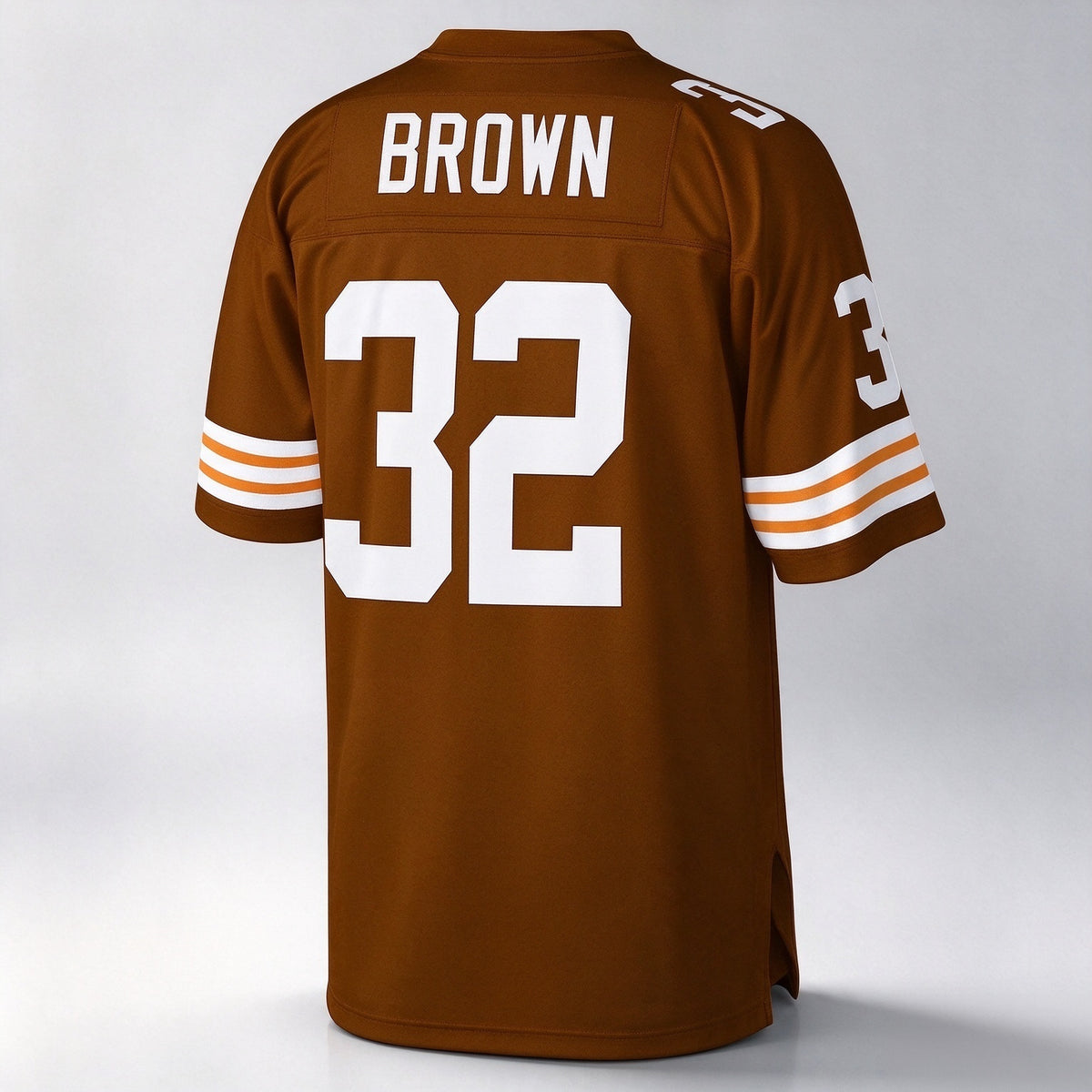 C.Browns #32 Jim Brown Mitchell & Ness Brown Big & Tall Retired Player Replica Stitched Football American Jersey