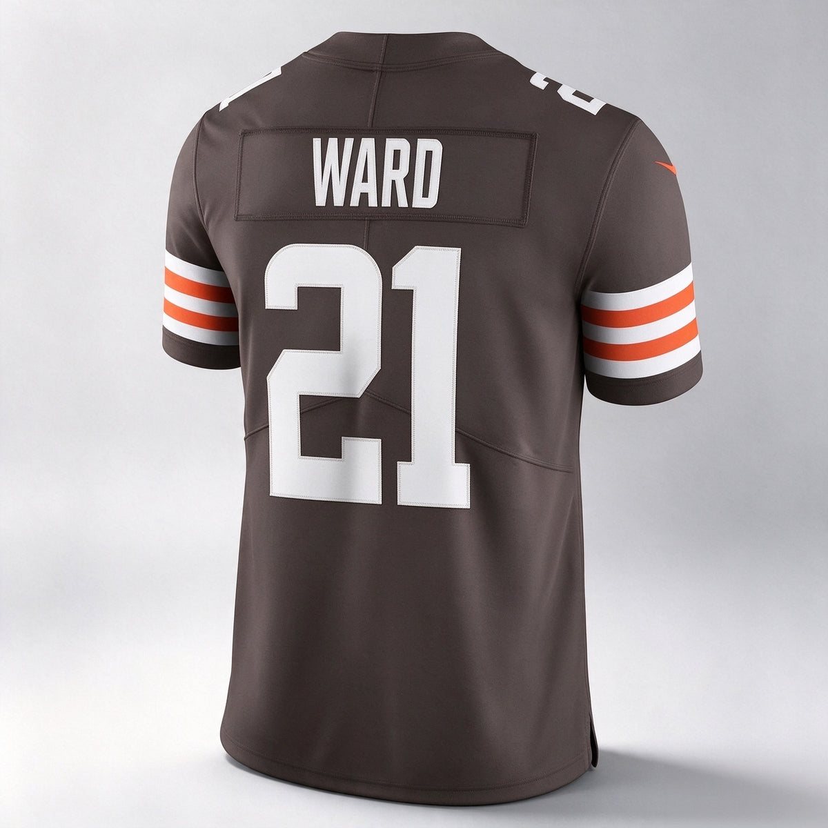 C.Browns #21 Denzel Ward Brown Vapor Limited Stitched Football American Jersey