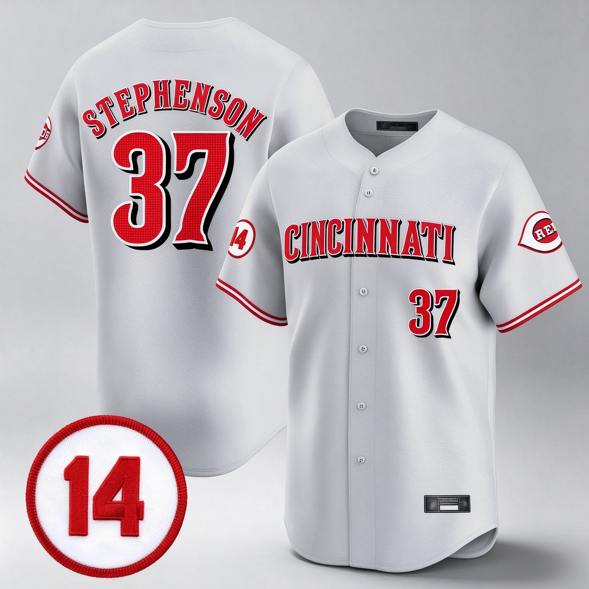 Cincinnati Reds #37 Tyler Stephenson Player Gray Vapor Premier Limited Home Stitched Baseball Jersey