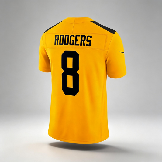 PHIN PIT.Steelers #8 Aaron Rodgers Yellow Alternate 1933 Throwback Game Stitched Jerseys