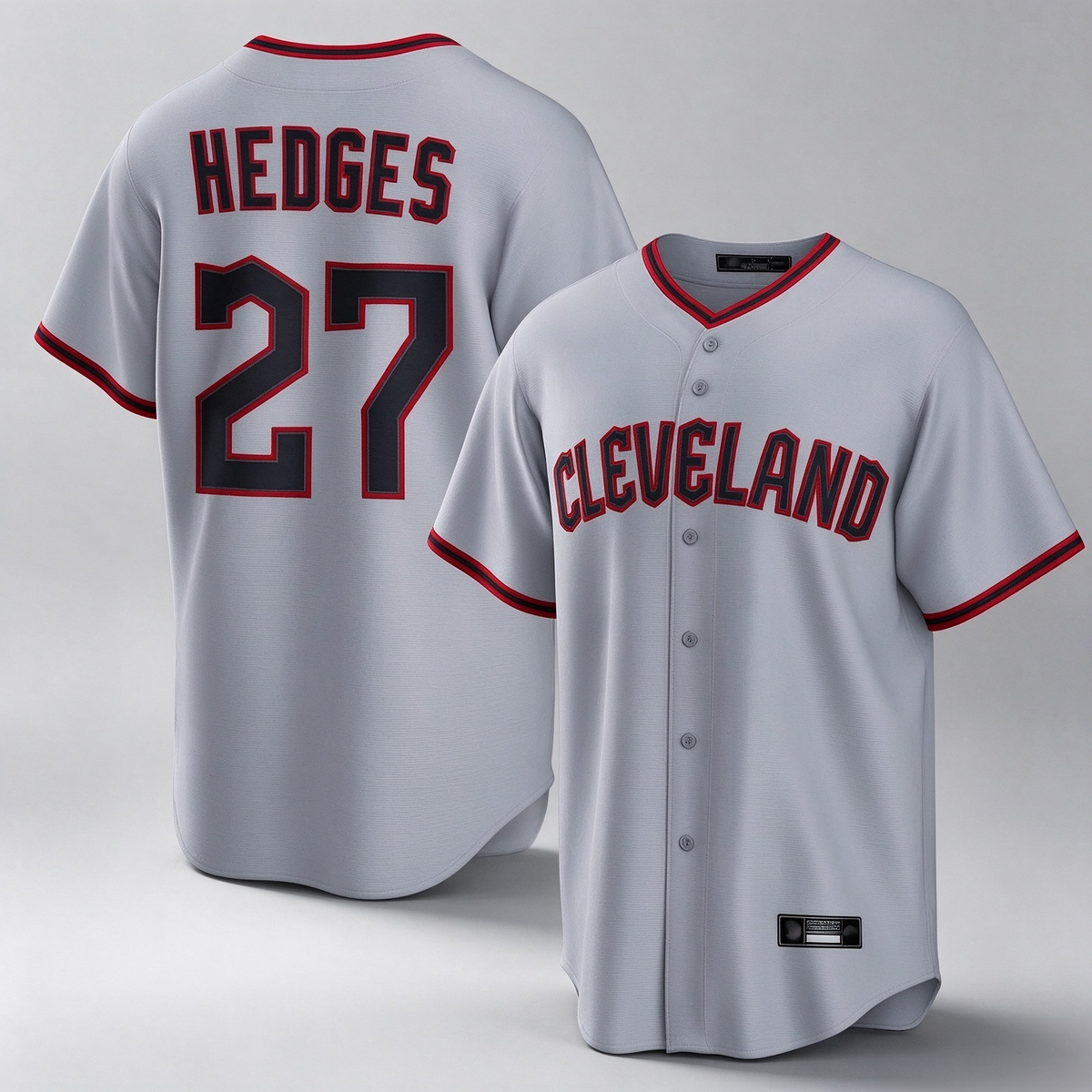 Cleveland Guardians #27 Austin Hedges Player Gray Home Game Stitched Baseball Jersey