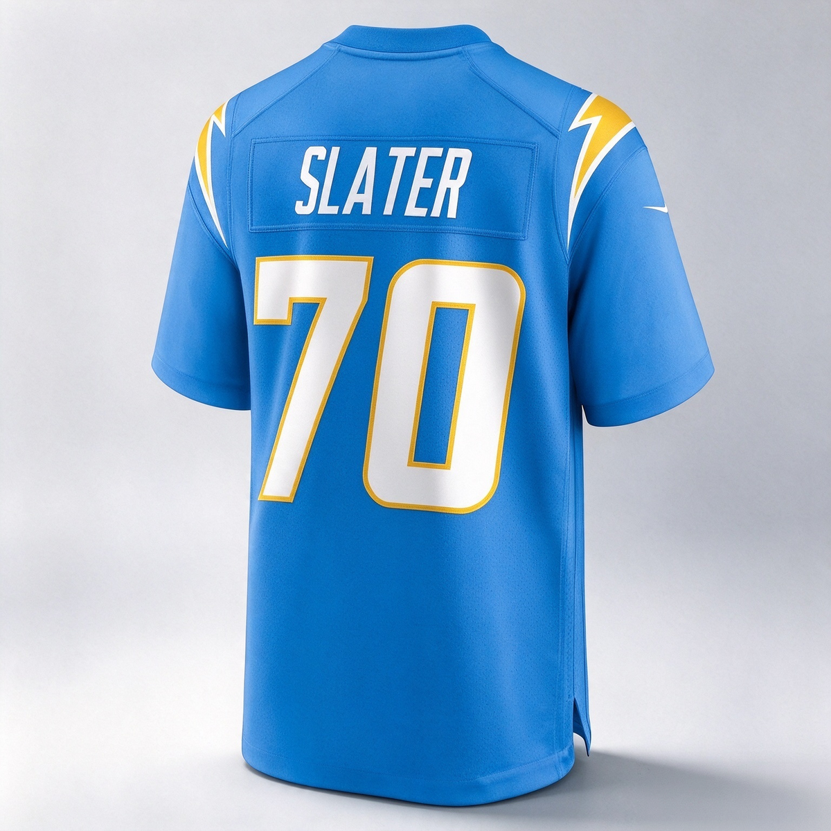 LA.Chargers #70 Rashawn Slater Powder Blue Game Football Jersey Marou