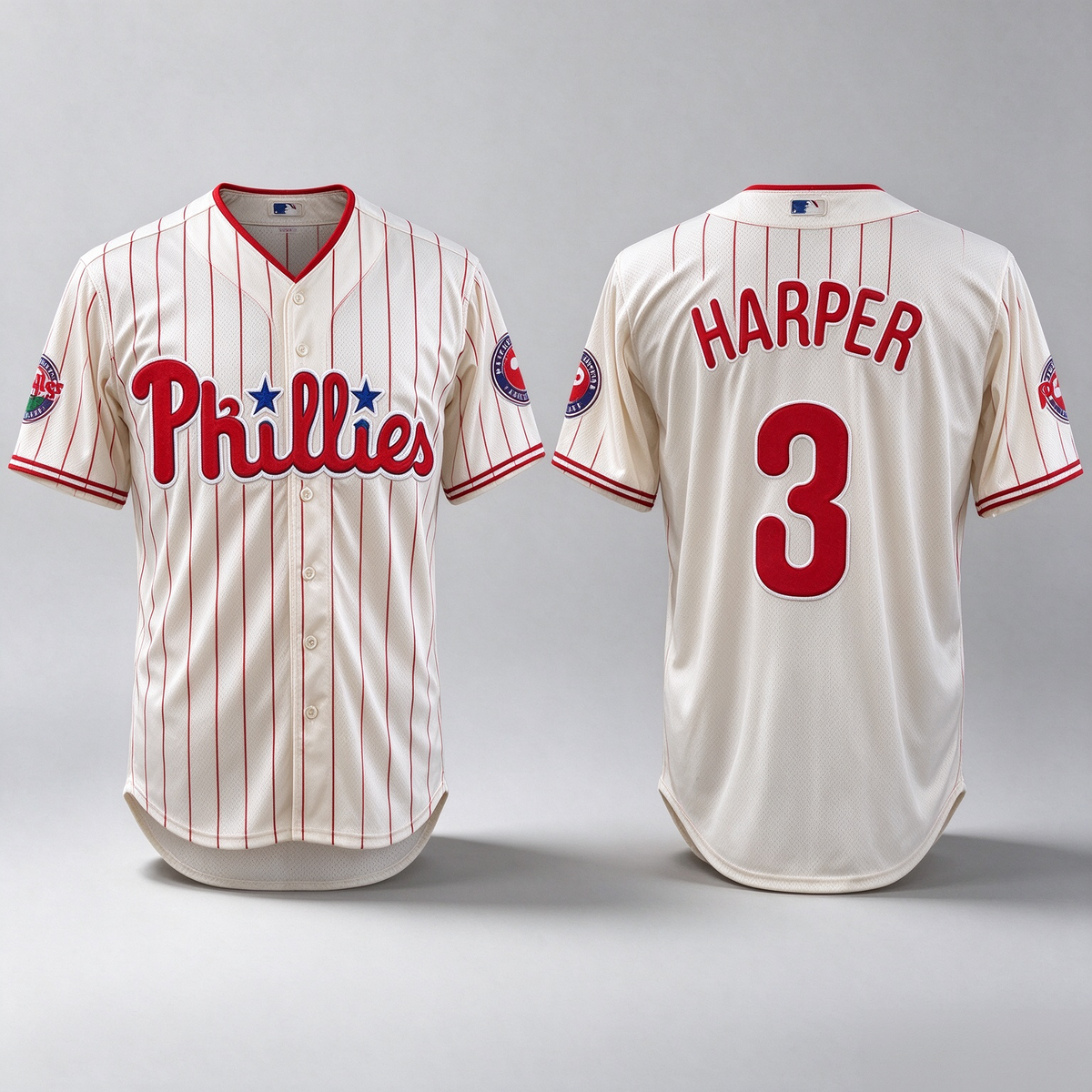 Philadelphia Phillies #3 Bryce Harper Cream Phanatic Limited Stitched Baseball Jersey
