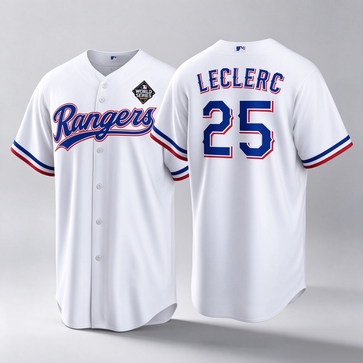 Texas Rangers #25 José Leclerc White 2023 World Series Stitched Baseball Jersey
