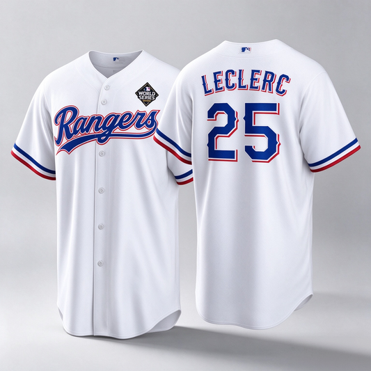 Texas Rangers #25 José Leclerc White 2023 World Series Stitched Baseball Jersey