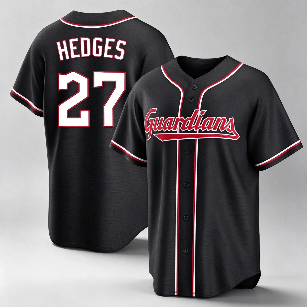 Cleveland Guardians #27 Austin Hedges Player Black Fashion Out Home Game Stitched Baseball Jersey