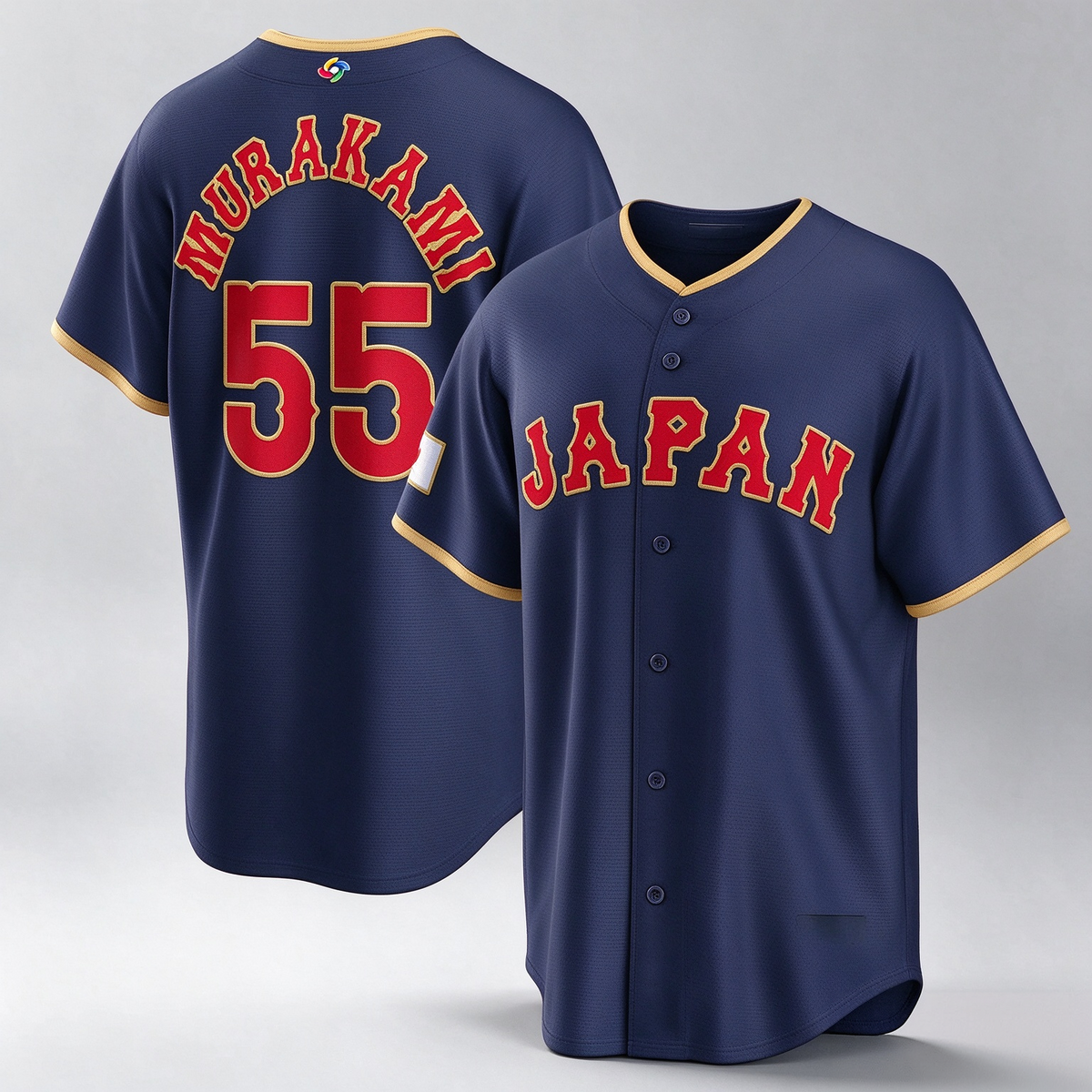 Japan Baseball #55 Munetaka Murakami 2026 World Baseball Classic Road Stadium Baseball Jersey - Navy