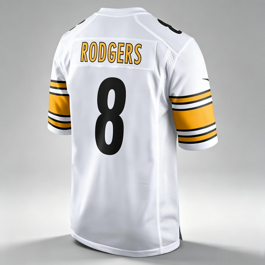 PHIN PIT.Steelers #8 Aaron Rodgers White Game Stitched Jerseys