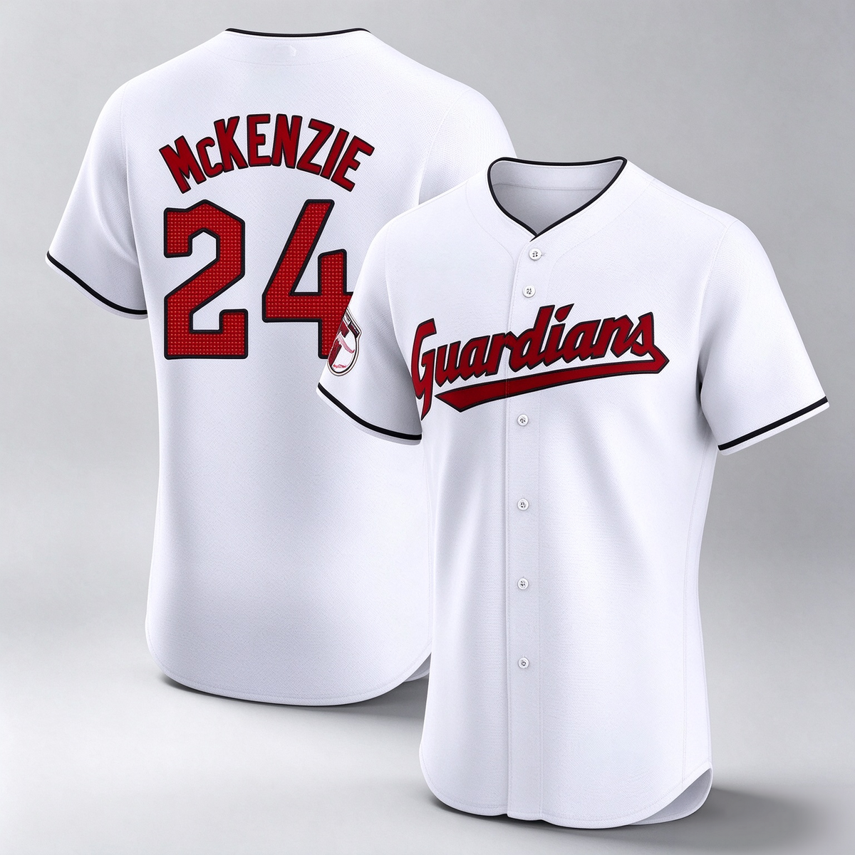 Cleveland Guardians #24 Triston McKenzie Player White Limited Elite Home Stitched Baseball Jersey