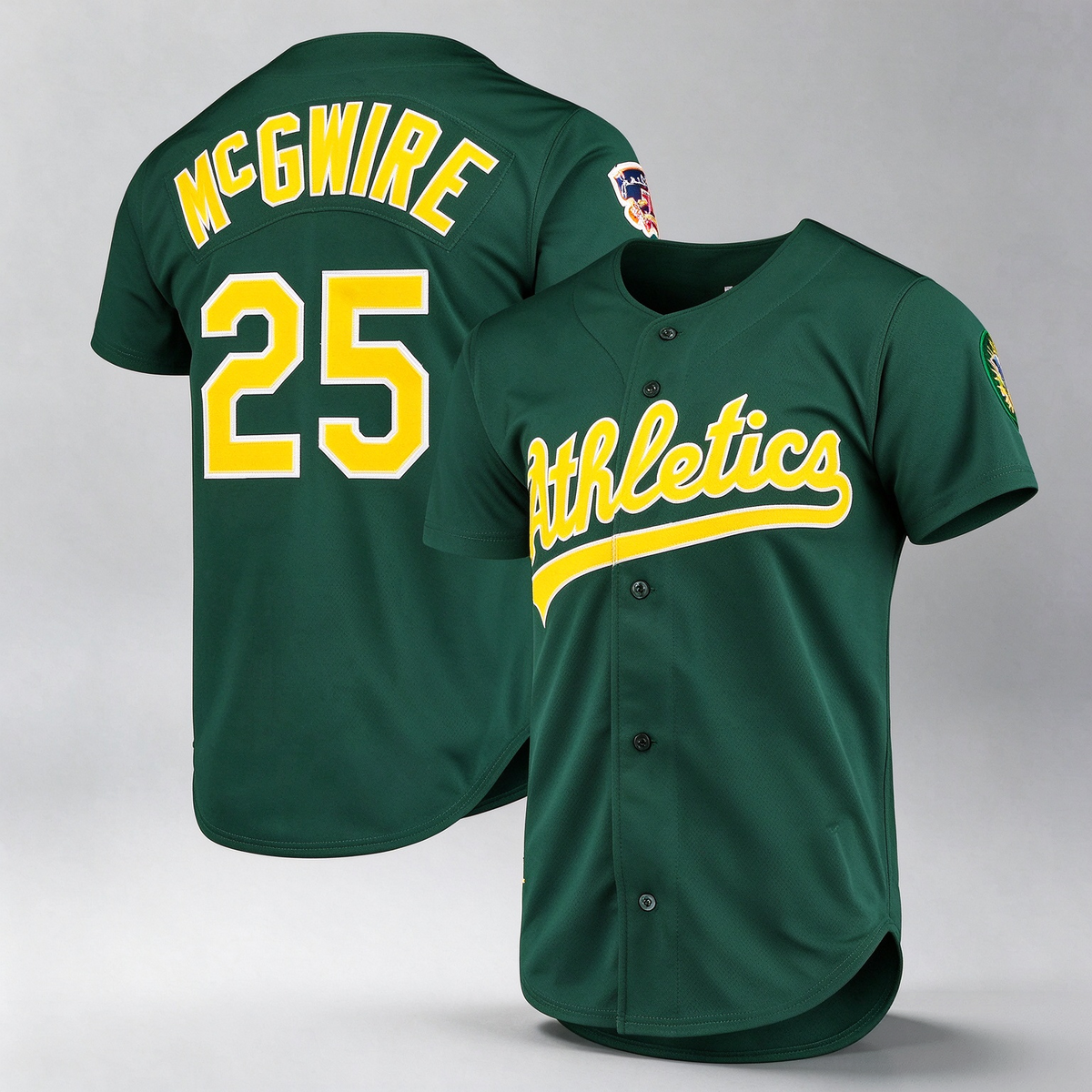 Oakland Athletics #25 Mark McGwire Mitchell & Ness Green 1997 Cooperstown Collection Authentic Baseball Jersey