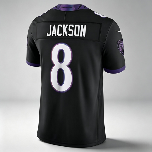 PHIN B.Ravens #8 Lamar Jackson Black Alternate Game Stitched Jerseys