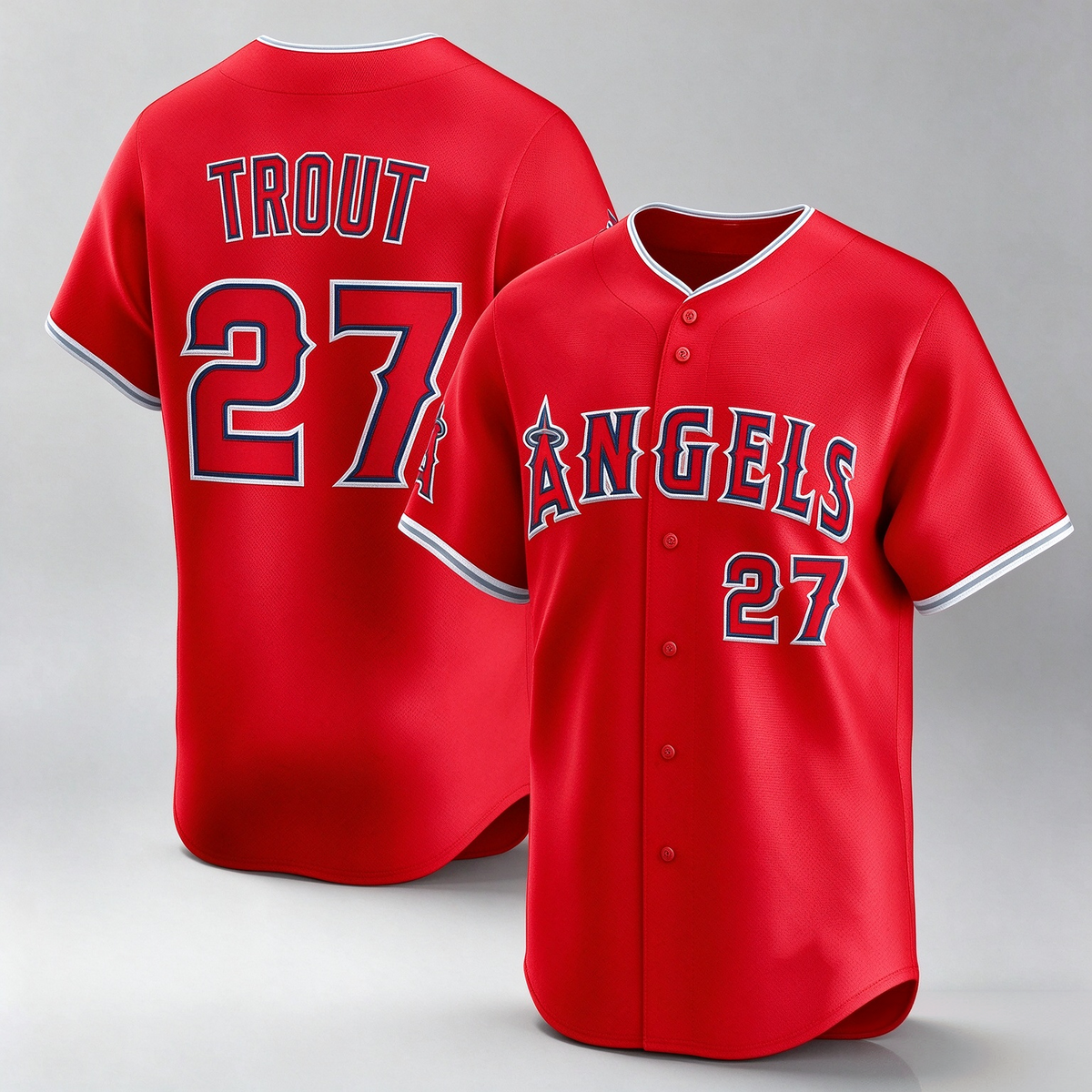 Los Angeles Angels #27 Mike Trout Red Alternate Limited Player Baseball Jersey