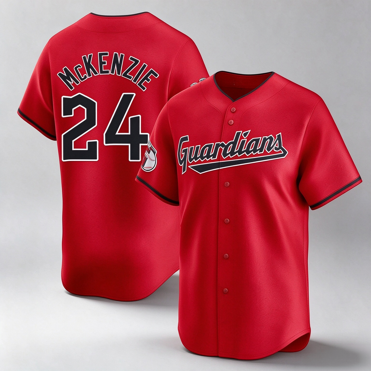 Cleveland Guardians #24 Triston McKenzie Player Red Limited Home Stitched Baseball Jersey