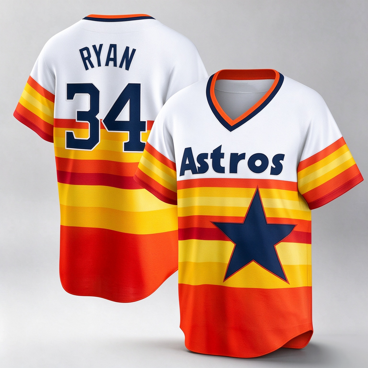 Houston Astros #34 Nolan Ryan White Home Cooperstown Collection Player Baseball Jersey